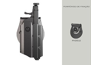 COLDRE OWB - ORPAZ T40 - GLOCK: G17 G17MOS G22 G22MOS G31 | LANTERNA COMPACTA