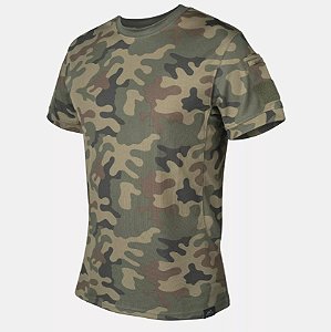 CAMISA TÁTICA - TACTICAL TSHIRT TOPCOOL - PL WOODLAND - HELIKON TEX
