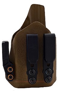 COLDRE KYDEX IWB DOUBLE OVERHOOK - INTERNO – TAURUS TS9 | LANTERNA TRUSTFIRE GM23