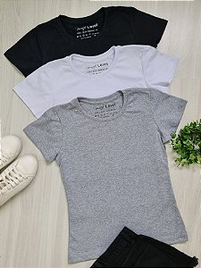 KIT 3 GOLA REDONDA FEMININA MESCLA 10% OFF