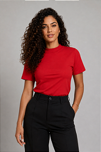T- Shirt Gola Redonda Alta Telha