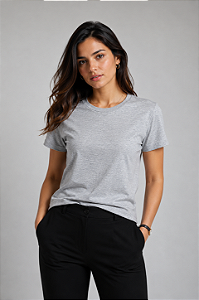 T Shirt Gola Redonda Lisa Mescla