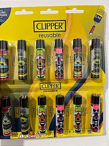 Cartela C/12 Isqueiro Clipper Grande MODELO NOVA ERA