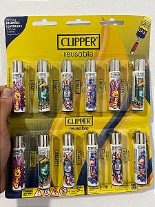 Cartela C/12 Isqueiro Clipper Grande MODELO DEUSA