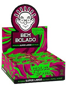 Caixa Piteira De Papel Bem Bolado ROSA   Girls In Green  Reciclado  com 24 Livretos de 50 Folhas