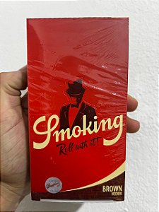 SEDA SMOKING BROWN PEQUENA ORIGINAL CAIXA COM 25 LIVRETOS