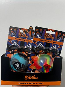 KIT CUIA DE SILICONE + TESOURA METAL SADHU - CORES DIVERSAS