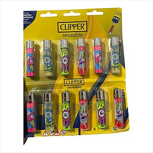 ISQUEIRO CLIPPER CARTELA COM 12 - OLHO DERRETENDO