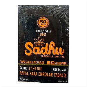 SEDA SADHU ORIGINAL BLACK LARGE pequena com 25 livretos de 50 folhas