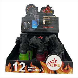 ISQUEIRO MAÇARICO FIRESTAR RECARREGAVEL DISPLAY COM 12 UNIDADES FS-610R/1RB