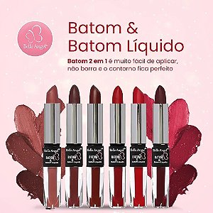 Batom & Batom Liquido 2 em 1 Belle Angel - 02 - Belle Angel