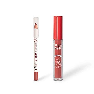Kit Labial Lápis + Batom Líquido - 04 - City Girls