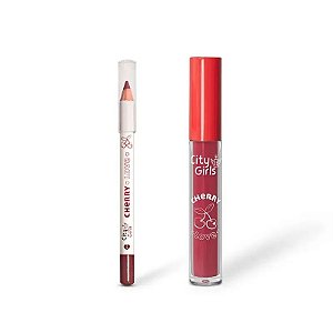 Kit Labial Lápis + Batom Líquido - 05 - City Girls