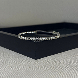 Pulseira de Bolinhas Aço Inoxidável Cor: Prata