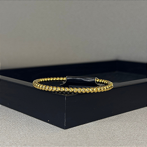 Pulseira de Bolinhas Aço Inoxidável Cor: Dourada