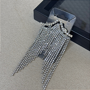 Maxi Ear Cuff com Pedrarias Cor: Prata