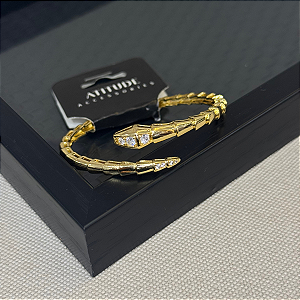 Pulseira Snake com Pedrarias Cor: Dourada