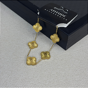 Pulseira Trevo Dourado Cor: Dourado