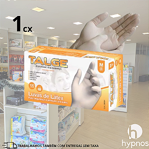 LUVAS DE LATEX PROCEDIMENTO COM PÓ - COM 100 UNIDADES - TALGE