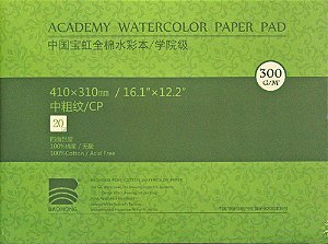 Bloco para aquarela Baohong Academy Fino 410x310mm 300gsm 20 folhas