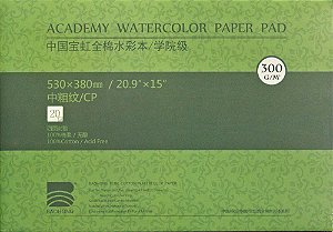 Bloco para aquarela Baohong Academy Fino 530X380mm 300gsm 20 folhas