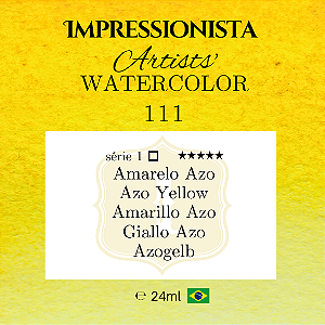 Impressionista Artists' Watercolor 24ml: 111 - Amarelo Azo: Série 1 - Aquarela Artesanal