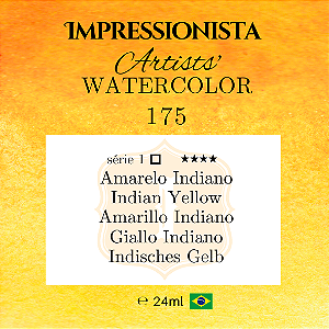 Impressionista Artists' Watercolor 24ml: 175 - Amarelo Indiano: Série 1 - Aquarela Artesanal
