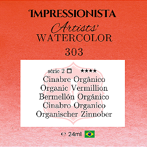 Impressionista Artists' Watercolor 24ml: 303 - Cinabre Orgânico: Série 2 - Aquarela Artesanal