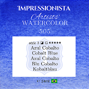 Impressionista Artists' Watercolor 24ml: 505 - Azul Cobalto:  Série 3 - Aquarela Artesanal