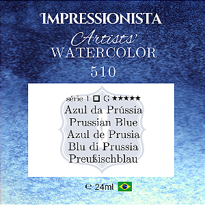 Impressionista Artists' Watercolor 24ml: 510 - Azul da Prússia:  Série 1 - Aquarela Artesanal