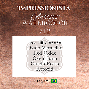 Impressionista Artists' Watercolor 24ml: 712 - Óxido Vermelho:  Série 1 - Aquarela Artesanal