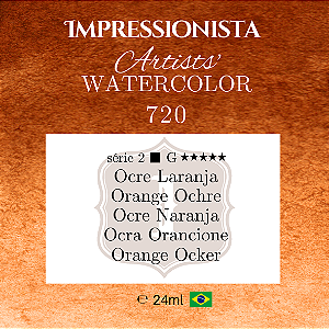 Impressionista Artists' Watercolor 24ml: 720 - Ocre Laranja:  Série 2 - Aquarela Artesanal