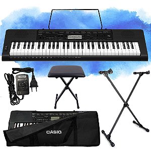 Kit Teclado Musical Casio CTK-3500 5/8 61 Teclas Completo Com Banqueta