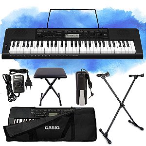 Kit Teclado Musical Casio CTK3500 5/8 Completo Com Pedal Sustain e Banqueta
