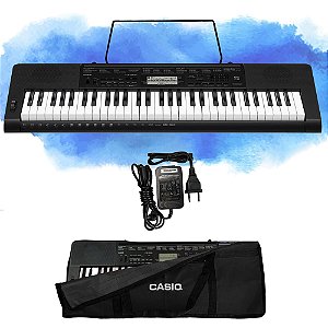 Kit Teclado Musical Casio CTK3500 5/8 61 Teclas Sensíveis com Capa Preta