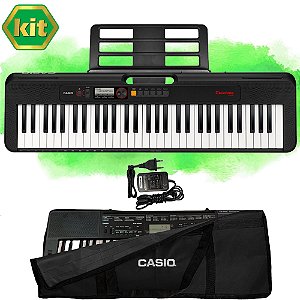 Kit Teclado Casio Tone CT-S195 BK Musical 61 Teclas Preto Com Capa