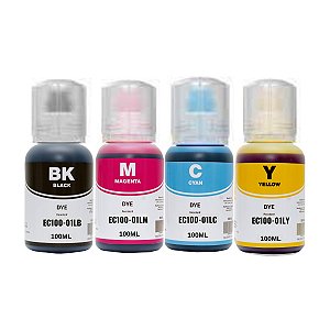 Kit 4 x 100 ML Tintas Inktec para  Epson L4150 | L4160 | L6161 | L6191 | L6171