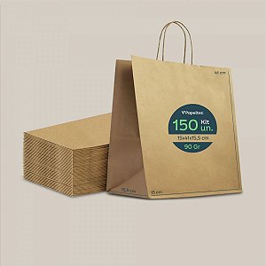 Sacola de Papel Kraft Delivery com Alça - 31x41x15,5cm - 150un