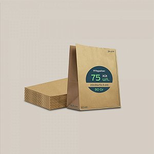 Saco de Papel Kraft Liso Delivery - 24x34x11cm - 75un