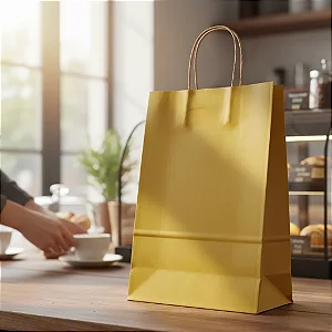 Sacola Papel Chapada Amarela Delivery E Presentes 100 Un