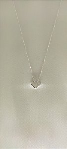 Colar Prata Coração Vazado - 50 cm