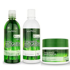 Kit Antiqueda Crescimento Fortalecido com Jaborandi - Shampoo 500 ml + Condicionador 500 ml + Creme Hidratante 350 g