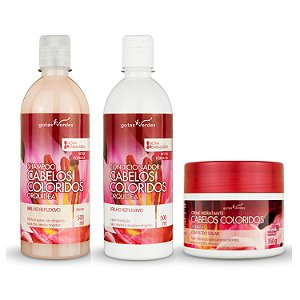 Kit Cabelos Coloridos Orquídea Shampoo 500 ml + Condicionador 500 ml + Creme Hidratante 350 g