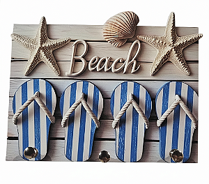 Porta Chaves Beach em MDF – Tema Praiano com Efeito 3D (18x14cm)