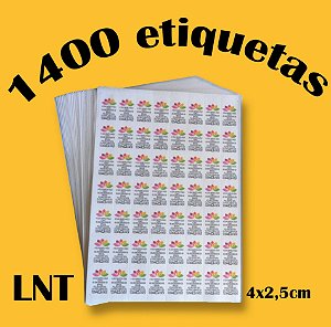 LNT 1400 Etiquetas de Composição Têxtil Personalizadas