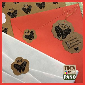 Tags De Papel Personalizadas + Adesivos Para Embalagens, Medidas Versáteis