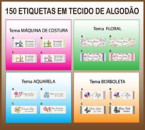 150 Etiquetas De Algodão com Dados Personalizados e Desenho Pronto