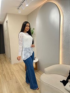 BLUSA RENDA ASSIMETRICA