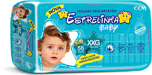 Fralda Infantil Pacotão Estrelinha Baby Tamanho: XXG com 56