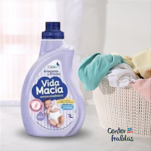 Amaciante para Roupas Infantil Vida Macia Amêndoas 1 Litro